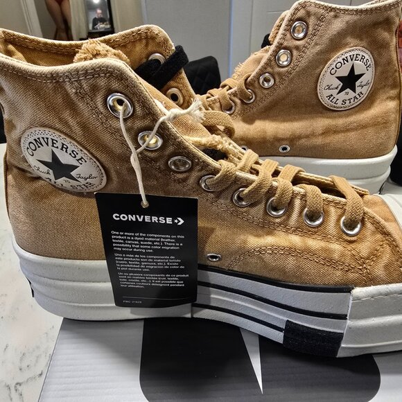 Converse x DRKSHDW DBL DRKSTR OVERDYE Chuck 70 ‘Blonde' A06756C MENS SIZE 10 NEW - Picture 2 of 16